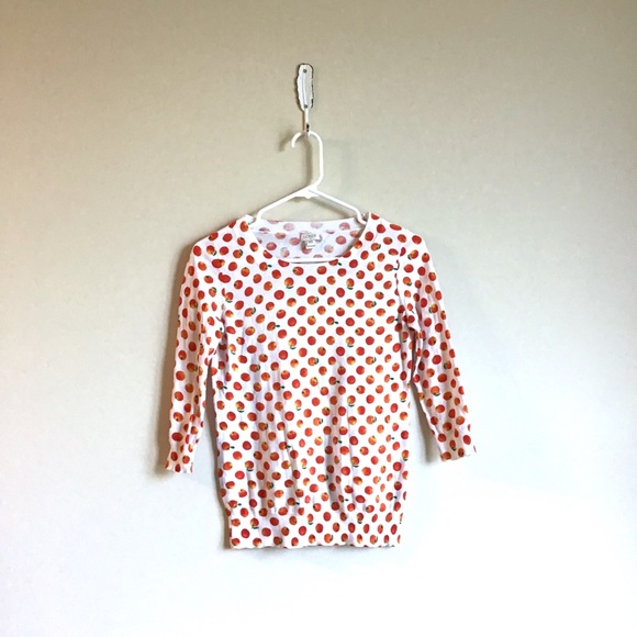 J. Crew Factory orange print sweater top - Picture 3 of 5